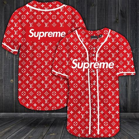 supreme lv baseball jersey|louis vuitton supreme baseball jersey.